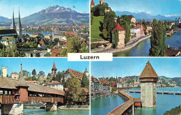 SUISSE - Luzern - Multivues - Luzern Mit Pilatus - Museggtûrme Mit Alpen - Carte Postale Ancienne - Lucerna