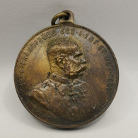 MEDAILLE PENDENTIF 1848 1898 FRANCOIS JOSEPH VIVAT IMPERATOR AUTRICHE / 29mm - Monarchia / Nobiltà