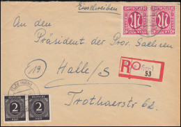 30 AM-Post Im Paar Mit 911 Kontrollrat MiF R-Brief Not-R-Zettel ELZE 20.6.1946 - Lettres & Documents