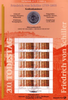 2461 Schriftsteller Und Dramatiker Friedrich Von Schiller - Numisblatt 2/2005 - Coin Envelopes