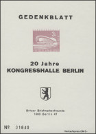 Berlin-Sonderdruck 20 Jahre Kongresshalle FAKSIMILE MICHEL 154 In Violett - Privatpost