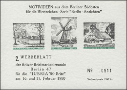 Berlin-Sonderdruck FAKSIMILE Berlin-Ansichten JUBRIA Britz 1980 - Privées & Locales