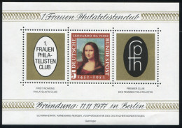 Sonderdruck 1. Frauen-Philatelistenclub Berlin FAKSIMILE Bund 148 Mona Lisa 1977 - Privé- & Lokale Post