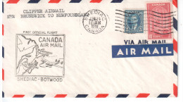 LETTRE DE 1939 FIRST FLIGHT SHEDIAC-BOTWOOD - Primeros Vuelos