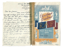 GREAT BRITAIN UNITED KINGDOM ENGLAND COLONIES - INDIA - 1944 CHRISTMAS RAF AIRMAIL AEROGRAMME - CENSORED RARE - 1936-47  George VI