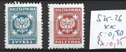 POLOGNE SERVICE 25-26 ** Côte 0.80 € - Servizio