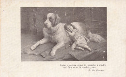 ITALIE - Lieta E Secura Come In Grembo A Madre Sul Fido Cane La Testina Posa - Chien - Fillette - Carte Postale Ancienne - Other & Unclassified