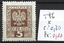 POLOGNE Taxe 86 * Côte 0.30 € - Taxe