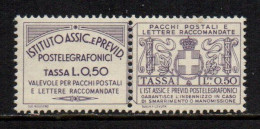 Regno 1936 - Assicurativi Per Pacchi  L. 0,50 - Nuovo MLH* - (Descrizione) - Other & Unclassified