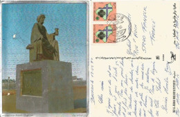 Iraq Irak Karbala Baghdad Abu Nawwas Statue - Pcard From Basrah 17feb1979 X Italy With 2 Stamps - Irak