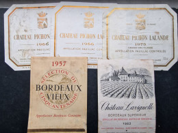 LOT 5 ETIQUETTES DE VIN (M23XX) Château PICHON LALANDE LAVIGNOLLE BORDEAUX VIEUX (7 Vues) - Bordeaux