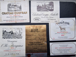 LOT 5 ETIQUETTES DE VIN (M23XX) Château COUFFRAN CROQUE MICHOTTE GRAND BARRAIL MOUTON A 5 PATTES (7 Vues) - Bordeaux