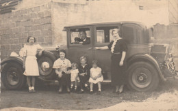 AUTO PACKARD TYPE 315 EIGHT 1928 LIMOUSINE 6 GLACES CARTE PHOTO AVEC TOUTE LA FAMILLE RARE - Turismo