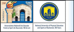 2023, Romania, National University, Physical Education, Sport, Universities, 1 Stamps+Label M2, MNH(**), LPMP 2422 - Unused Stamps