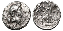 Sextus Pompey, AR Denarius 43-35 BC. Military Mint In Sicily - Republiek (280 BC Tot 27 BC)