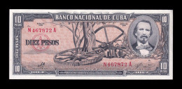 Cuba 10 Pesos Carlos Manuel De Céspedes 1960 Pick 88c Ebc+/Sc- Xf+/aUnc - Cuba