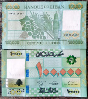 Lebanon  Liban 100 000 Livres 2023 Unc - Líbano