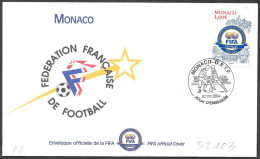 Monaco: FDC, 100° Della FIFA, 100th Of FIFA, 100ème De La FIFA - Cartas & Documentos