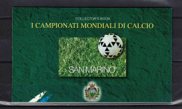 SAINT MARIN  Timbres Neufs ** De 1998  ( Ref  7615 K )  Sport - Football - Carnet De Prestige - Nuevos