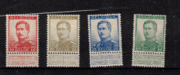 BELGIQUE   1912-13    118* BC - 119* BC - 120 ** V. Tache épaule - 121* BC - 123* - 124* - 125* BC - 1912 Pellens