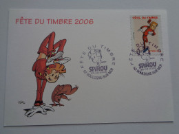 France Spirou Fête Du Timbre 2006 à Boulogne Sur Mer Fantasio BD Carte Postale Comic Comico Tegneserie Komiczny - Cómics