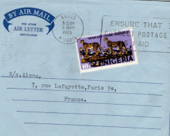 NIGERIA LETTRE AVION POUR LA FRANCE 1973 - Nigeria (1961-...)