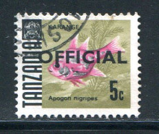 TANZANIE- Service Y&T N°9- Oblitéré - Tanzania (1964-...)