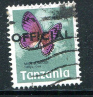 TANZANIE- Service Y&T N°20- Oblitéré (papillon) - Tansania (1964-...)