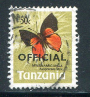 TANZANIE- Service Y&T N°21- Oblitéré (papillon) - Tanzania (1964-...)