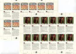 RC 21563 NATIONS UNIES GENEVE COTE 38,50€ N° 216 / 221 - 2 FEUILLES DROITS DE L'HOMME NEUF ** MNH - Unused Stamps