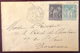 France Entier-enveloppe Sage + Complément De Bordeaux 6.5.1899 - (N044) - Enveloppes Types Et TSC (avant 1995)