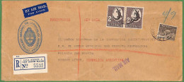 ZA1455 - AUSTRALIA - POSTAL HISTORY - Consular REGISTERED COVER To ARGENTINA 1950 - Briefe U. Dokumente