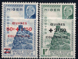 NIGER Timbres-poste N°95* & 96* Neufs Charnières Cote : 2€00 - Nuevos