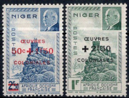 NIGER Timbres-poste N°95* & 96* Neufs Charnières Cote : 2€00 - Nuevos