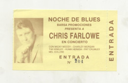 Chris Farlowe Zaragoza 1991   Concert Ticket New - Biglietti D'ingresso