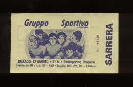 Gruppo Sportivo San Sebastián  1986   Concert Ticket New - Biglietti D'ingresso