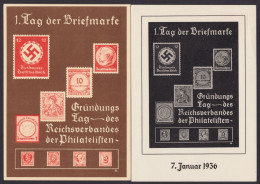 PP122 C20/01 + /06, *, "Tag Der Briefmarke", 1936, 2 Versch. Karten - Entiers Postaux Privés