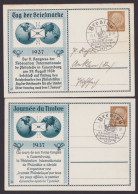 PP122 C35/04 C36/03, O, "Tag Der Briefmarke 1937", 2 Versch. Varianten, Je Pass. SSt. "Breslau" - Private Postal Stationery