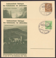 PP122 C52/01, PP142 C12, O, "Bad Blankenburg", 1937, 2 Versch. Karten, Je Pass. SSt. - Privat-Ganzsachen