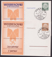 PP122 C115, 127 C54, O, "Kdf-Werbeschau Hannover", 1940, Beide Karten, Pass. SSt. - Private Postal Stationery