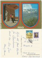 Iraq Irak 2 Stickers Pcard Ninevah & North Salahedin Arbil - Pcard Used To Suisse - Iraq