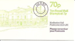 GREAT BRITAIN, FOLDED BOOKLET, 1979, FD7, Kedleston Hall, SELVEDGE AT LEFT OR AT RIGHT - Booklets