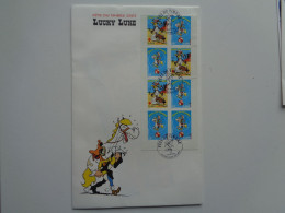 FDC Fête Timbre 2003 Luky Luke BD Comic Komikus Comico Grappig Bande Déssinée Cheval Horse Pferd Cavallo Caballo Paard - Bandes Dessinées