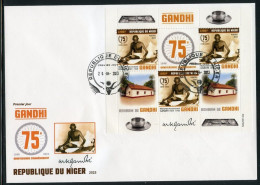 Niger 2023, Gandhi, 3val In BF In FDC - Mahatma Gandhi