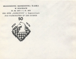 Poland Envelope (A238): 1973 Sport Silesian Youth Chess Championship Boguszowice - Stamped Stationery