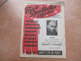 1946 PARIS Spectacles Affiches Syndacat Agence Thèatres Music Hall Chansonniers Cirques Cabaret FANTOMAS - Andere & Zonder Classificatie