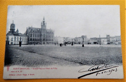 SINT NIKLAAS  - SAINT-NICOLAS  -  Groote Markt En Stadhuis  -  Grand' Place Et Hôtel De Ville -  1903 - Sint-Niklaas