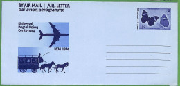 ZA1461 - BELIZE - POSTAL HISTORY -  AEROGRAMME 1974  UPU Nature BUTTERFLIES - Honduras Británica (...-1970)