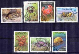 Tanzanie 1994 Animaux Crustacés (26) Yvert N° 1695 à 1701 Oblitérés Used - Tanzania (1964-...)