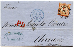 ALLEMAGNE - EMPIRE - 9 KR. SUR LETTRE DE FRANCFORT POUR LA FRANCE, 1874 - Briefe U. Dokumente